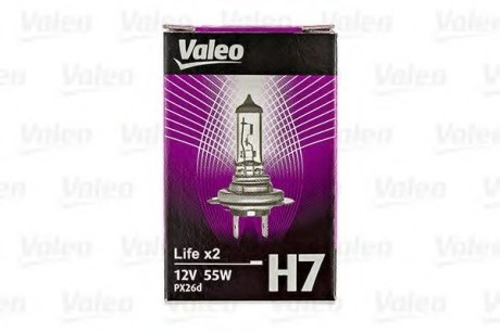 Лампа розжарювання (у картоні)-H7 LIFE X2 VL VALEO 032517 (фото 1)