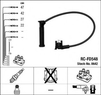 Комплект высоковольтных проводов / RC-FD548 NGK 0642
