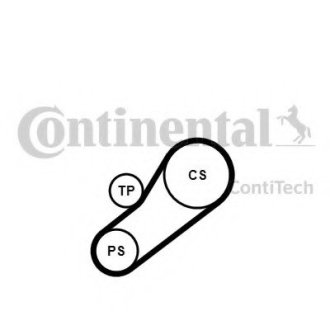 Комплект поликлинового ремня CONTI Continental 4PK735K1