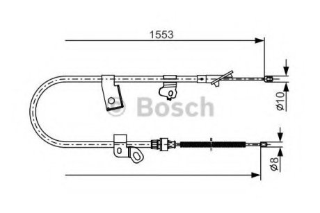 Трос тормозной 1 987 482 156 Bosch 1987482156 (фото 1)