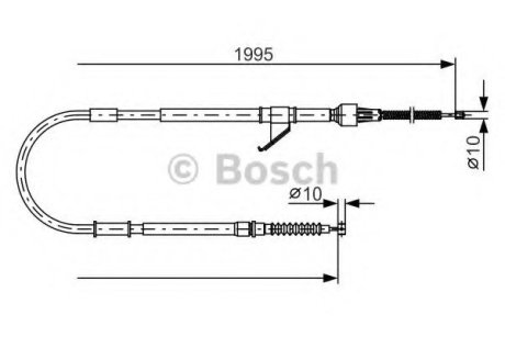 Трос ручного гальма Bosch 1987482069