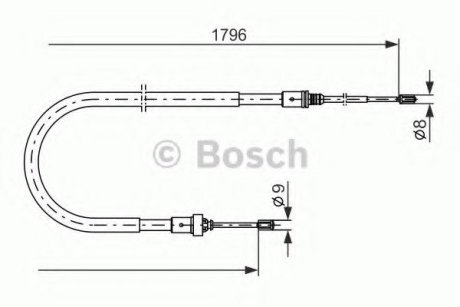 Трос ручного гальма Bosch 1987477235