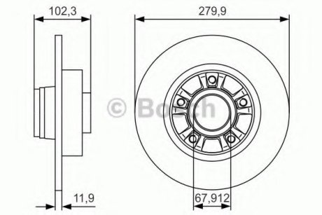 Тормозной диск 0 986 479 S44 Bosch 0986479S44 (фото 1)