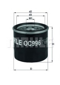 Фильтр масляный MH MAHLE OC 996 (фото 1)