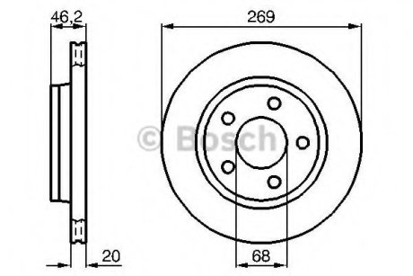 Гальмівний диск AUDI 100/200/Quattro/A8/S8 \'\'R Bosch 0986478316 (фото 1)