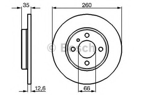 Гальмівний диск BMW E30 \'\'F Bosch 0986478029 (фото 1)