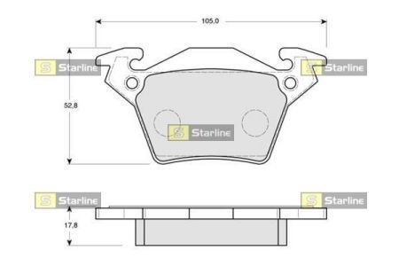 Колодки тормозные дисковые, к-кт. Starline BD S165