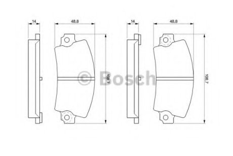 Комплект тормозных колодок, дисковый тормоз Bosch 0 986 463 490 (фото 1)