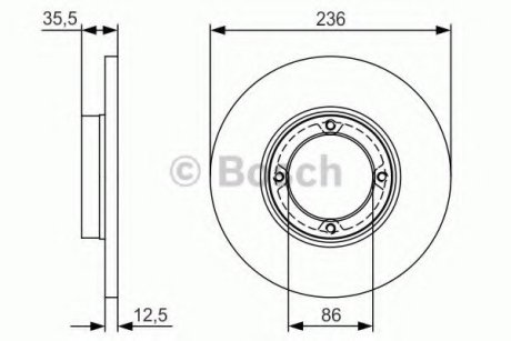 Тормозной диск передний DAEWOO Matiz 0,8/1,0 0 986 479 R81 Bosch 0986479R81 (фото 1)