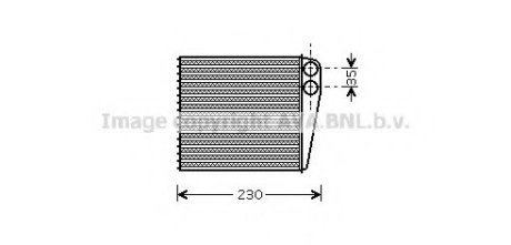 Радиатор отопителя AUDI A 3 (8P) (03-) AVA Cooling Systems VWA6229 (фото 1)