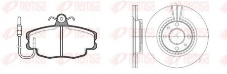 Комплект гальмівний передн. DACIA LOGAN 04-, CLIO, SANDERO, MEGANE 96- (вир-во) REMSA 8141.02 (фото 1)