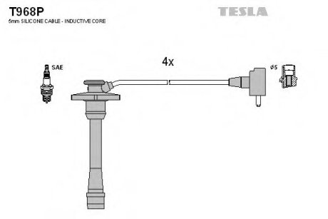 Комплект кабелiв запалювання TESLA T968P
