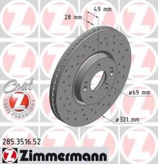 Диск тормозной ZIMMERMANN Otto Zimmermann GmbH 285.3516.52