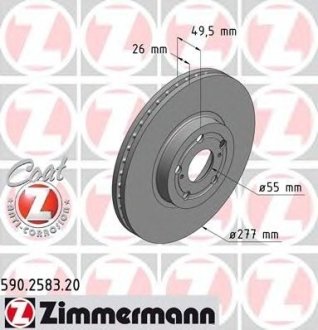 Диск тормозной ZIMMERMANN Otto Zimmermann GmbH 590.2583.20