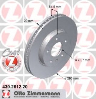 Диск тормозной ZIMMERMANN Otto Zimmermann GmbH 430.2612.20