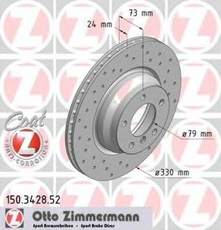 Диск гальмівний Otto Zimmermann GmbH 150.3428.52 (фото 1)