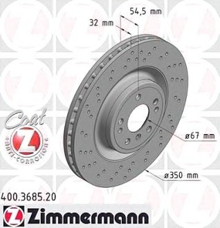 Диск тормозной ZIMMERMANN Otto Zimmermann GmbH 400.3685.20