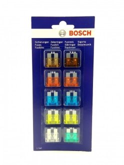 Комплект предохранителей (1х5/7.5/25/30А;2х10/15/20А) (блистер) 1 987 529 037 Bosch 1987529037