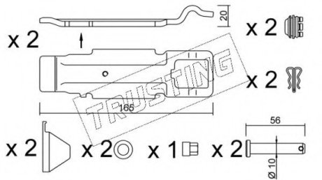Монтажный комплект для тормозных колодок TRUSTING KIT.017 (фото 1)