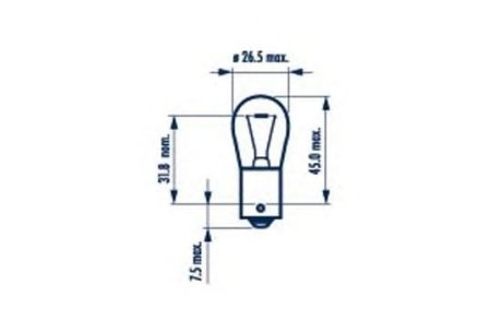 Лампа розжарювання PY21W12V21WBAU15S AMBER (blister 2шт) (вир-во) NARVA 17638B2