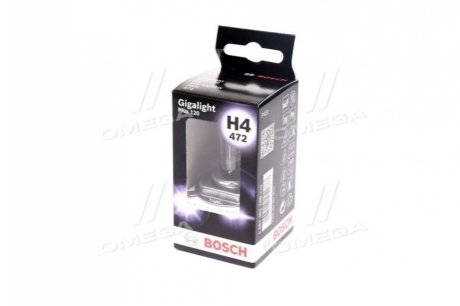 Лампа накаливания H4 12V 60/55W P43t GigaLight +120 (Blister 1шт) Bosch 1987301160