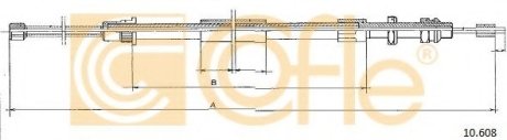 Трос стояночного тормоза COFLE 10.608 (фото 1)