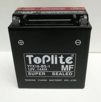 Мотоакумулятор TOPLITE YTX16-BS-1 (фото 1)