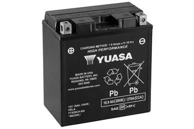 МОТО 12V 18,9Ah High Performance MF VRLA Battery (сухозаряжений - YUASA YTX20CH-BS (фото 1)