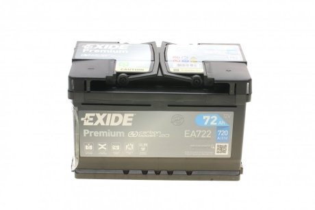 Акумулятор 72Ah-12v PREMIUM (278х175х175),R,EN720 EXIDE EA722