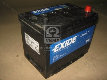 Акумулятор 70Ah-12v EXCELL(266х172х223),R,EN540 Азія EXIDE EB704 (фото 1)