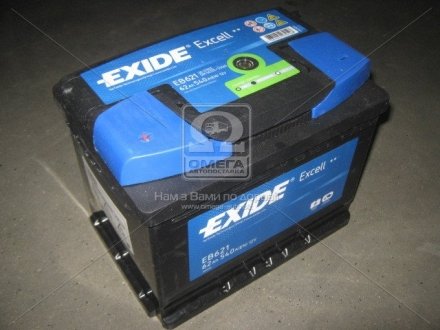 Акумулятор 62Ah-12v EXCELL (242х175х190),L,EN540 EXIDE EB621 (фото 1)
