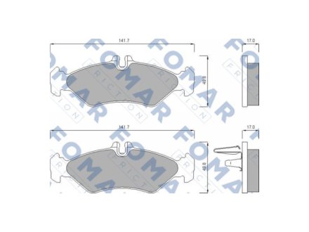 Колодки гальмівні задні дискові MERCEDES-BENZ SPRINTER 901-905 95-06 FOMAR ROULUNDS 627481 (фото 1)