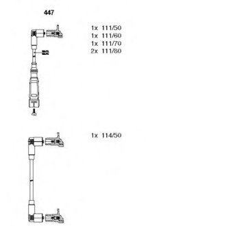 Комплект проводів AUDI/VW 80/100/Passat "2,0-2,3 "85-96 BREMI 447 (фото 1)
