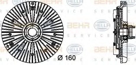 Муфта/крильчатка вентилятора AUDI A4 / A6 / A8 / Allroad / SKODA Superb (3U4) / VW BHS (Behr Hella Service) 8MV376732-031 (фото 1)