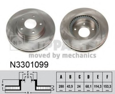 Тормозной диск Nipparts N3301099 (фото 1)