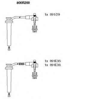 Комплект проводів FORD Mondeo "2,5-3,0(V6) "R "94-07 BREMI 800R200