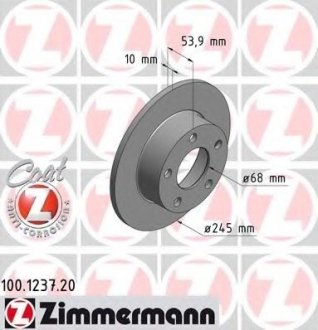 Диск тормозной ZIMMERMANN Otto Zimmermann GmbH 100.1237.20