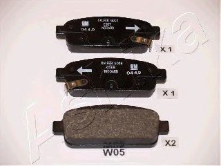 Комплект тормозных колодок, дисковый тормоз Ashika 51-0W-W05 (фото 1)