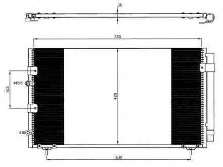 Радиатор кондиционера (с осушителем) Toyota Previa 2.0D-4D/2.4 00-06 NRF 35609 (фото 1)