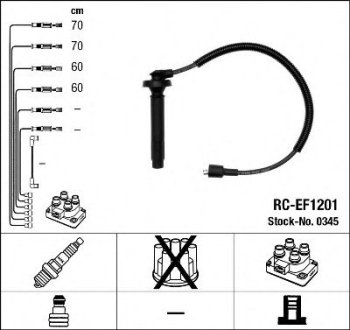 Комплект проводів запалення RC-EF1201 NGK 0345 (фото 1)