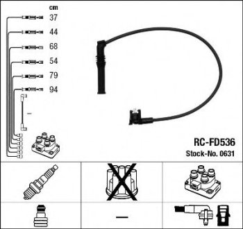 Комплект проводів запалення RC-FD536 NGK 0631 (фото 1)
