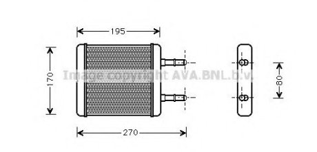 Радиатор печки [OE. 97221-22000 / 22001] AVA Cooling Systems HY 6061 (фото 1)