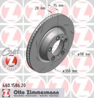 Тормозной диск зад вент правый Porsche Panamera 4 Otto Zimmermann GmbH 460158720 (фото 1)