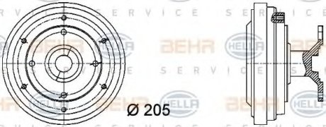 Зчеплення, вентилятор радіатора Hella 8MV 376 731-431 (фото 1)
