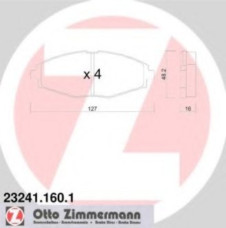 Колодки гальмівні дискові, к-кт 96288629 ZIMMERMANN Otto Zimmermann GmbH 232411601