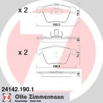 Тормозные колодки дисковые Zimmermann Otto Zimmermann GmbH 241421901