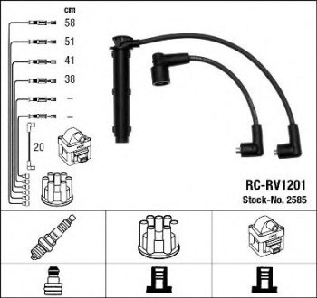 Комплект проводів запалення RC-RV1201 NGK 2585 (фото 1)