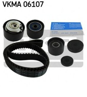 Ремень ГРМ, комплект (ролики + ремень) SKF VKMA 06107