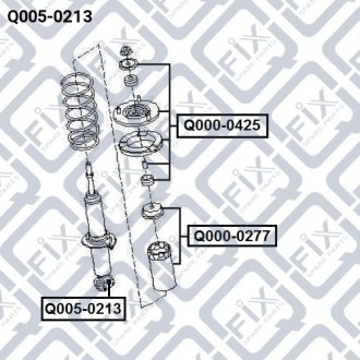 Сайлентблок переднего амортизатора NISSAN PATHFINDER R51M 2005-2013 Q-FIX Q005-0213 (фото 1)