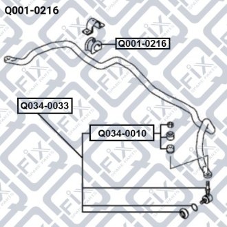 Втулка переднего стабилизатора d26 MITSUBISHI LANCER CS 2000-2009 Q-FIX Q001-0216 (фото 1)